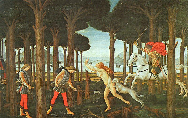 Sandro Botticelli Panel II of The Story of Nastagio degli Onesti oil painting image